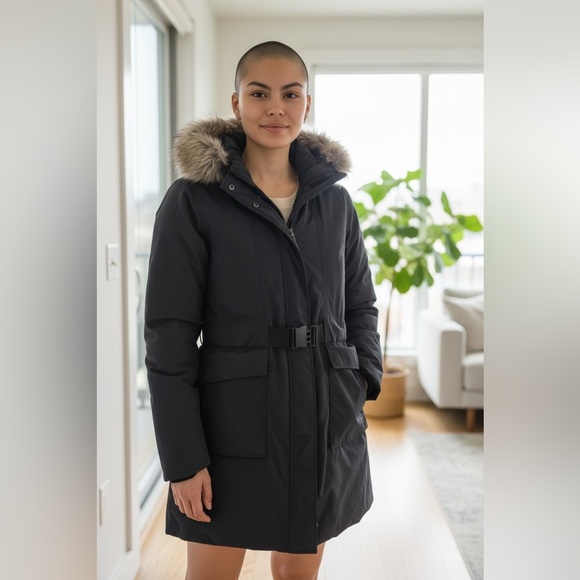 The North Face Black Parka with Fur Hood - Picture 1 of 7